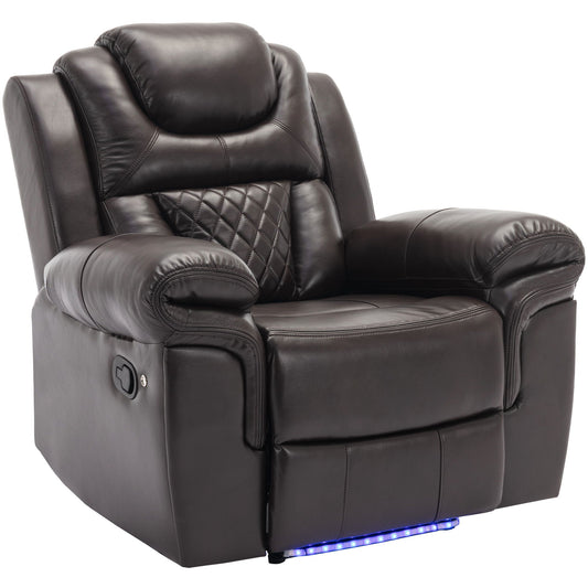 Home Theater Seating Manual Recliner Chair With Led Light Strip For Living Room Hearth and Haven