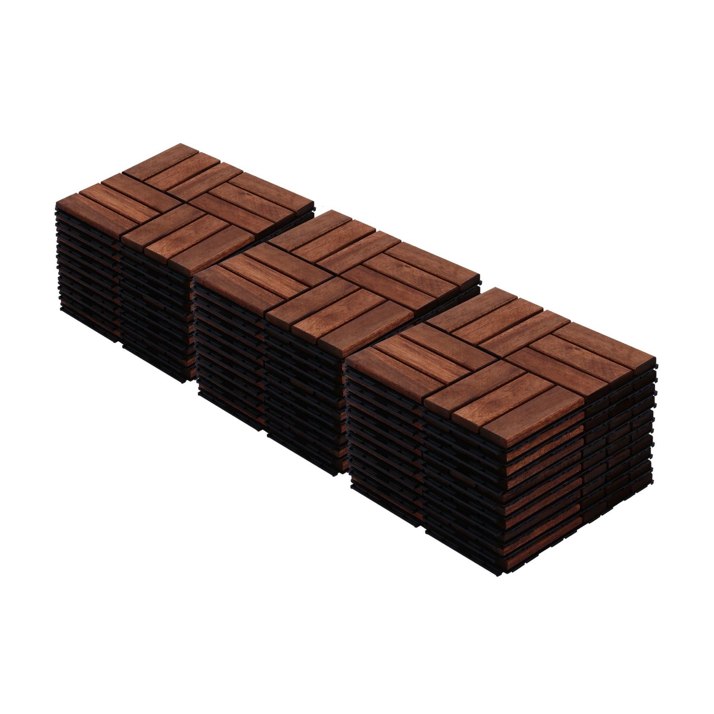 Interlocking Deck Tiles Checker Pattern, Square Acacia Hardwood Outdoor Flooring For Patio, Bancony, Pool Side Daily Nest