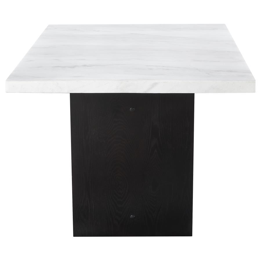Osborne - Marble Top Dining Table - Rustic Espresso CoasterElevations