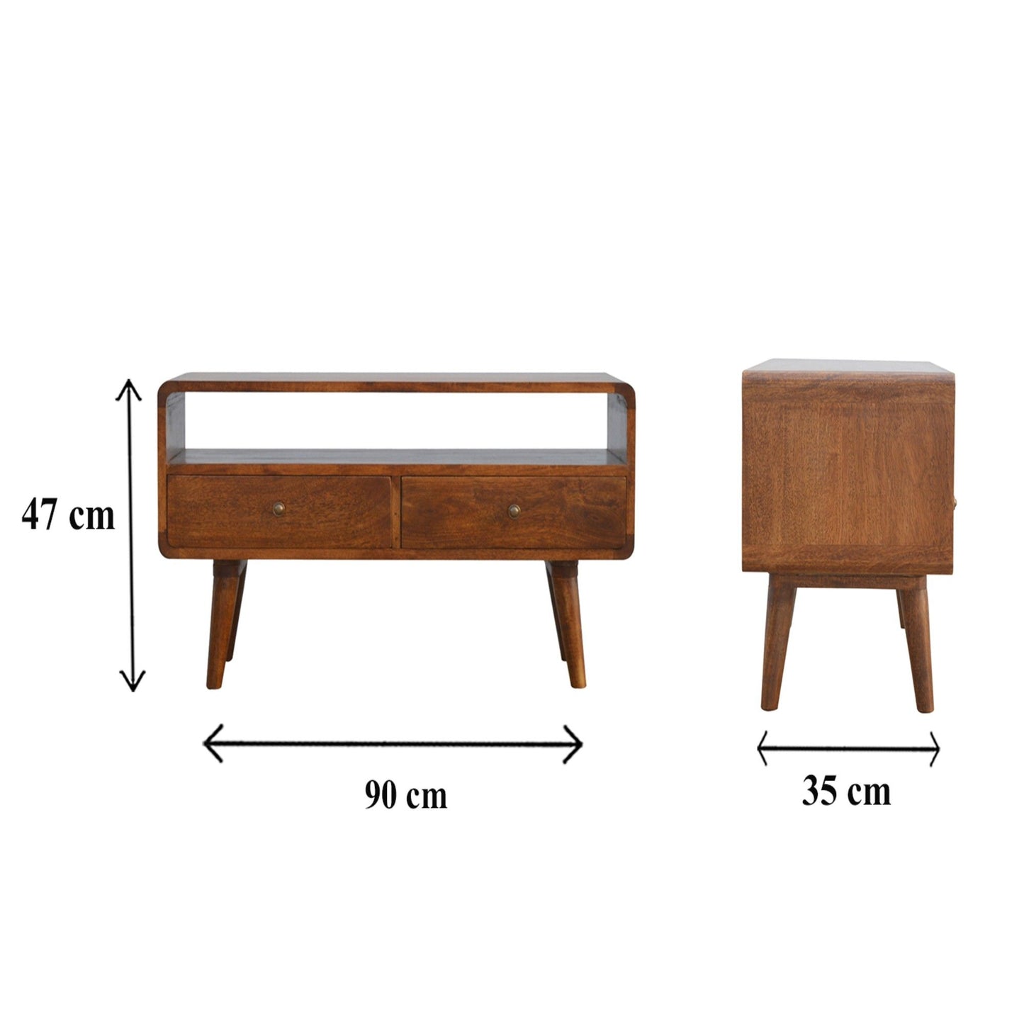 Solid Wood Curved Media Unit Artisan Furniture