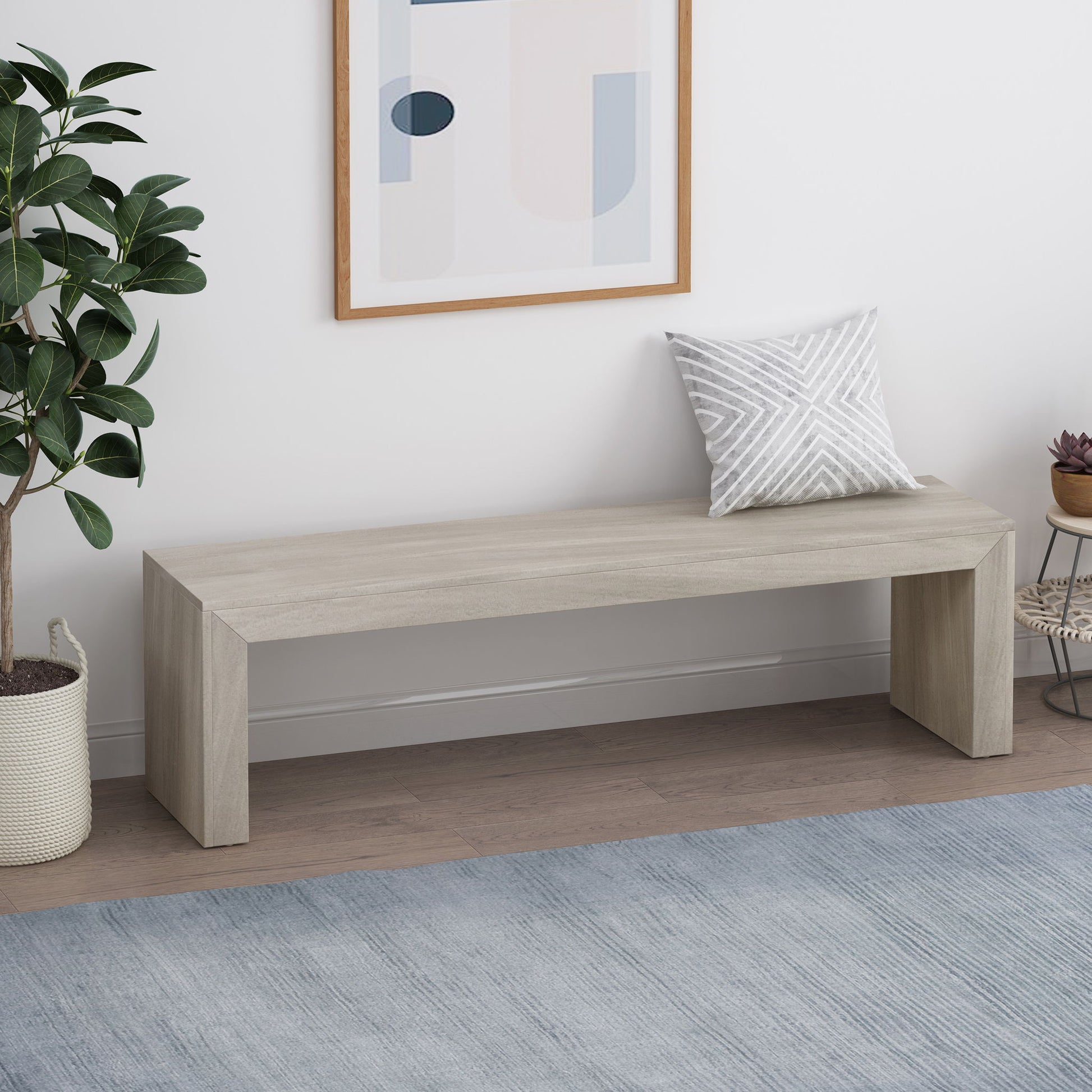 Acacia Wood Dining Bench, Farmhouse Style Noble House