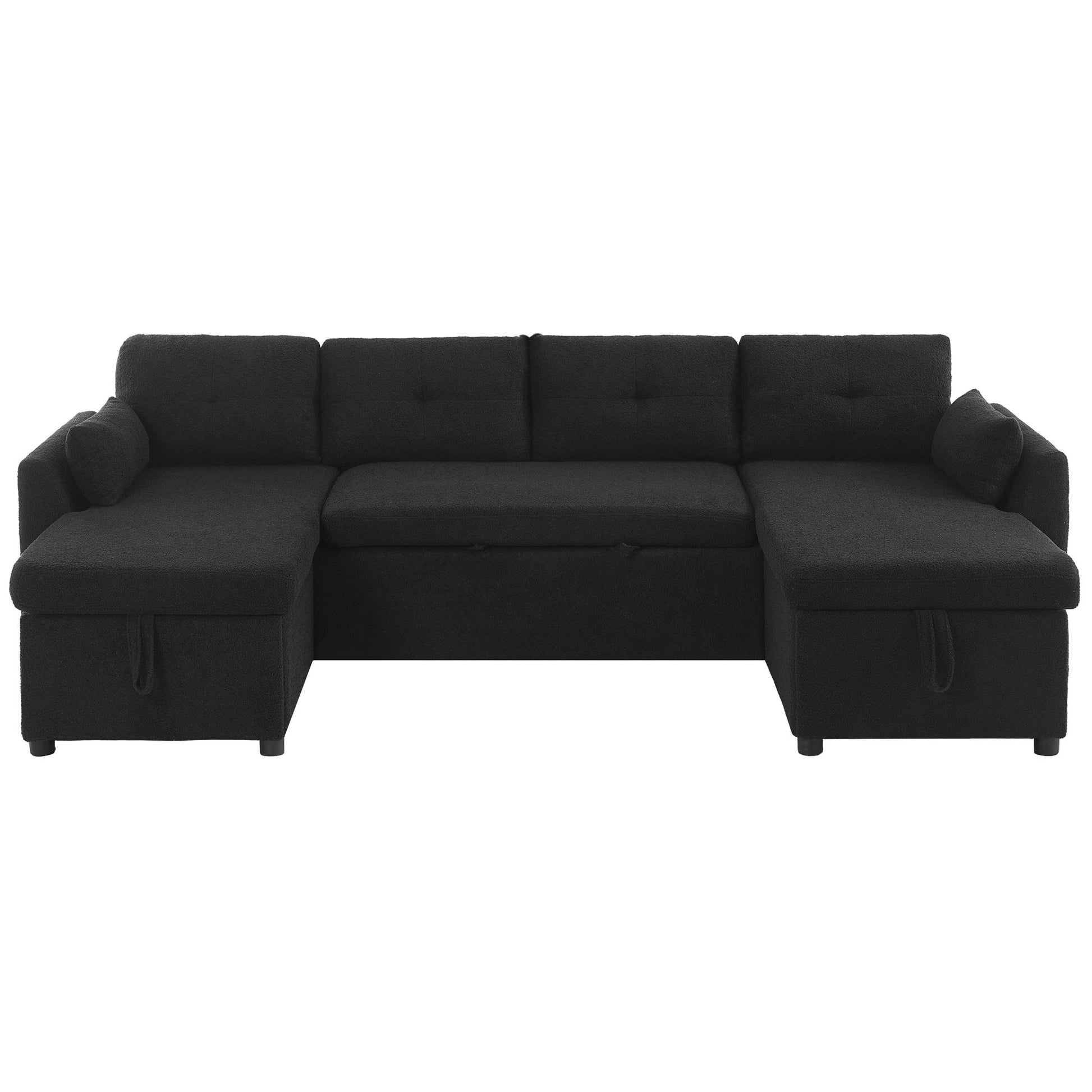 U-Shaped Sectional Sofa Bed With Storage And USB Ports Hearth and Haven