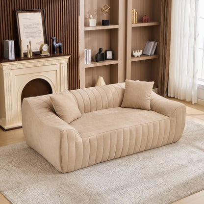 Oversized 2 Seater Loveseat With 2 Decor Throw Pillows, Deep Seat Sofa For Living Rooms Hearth and Haven