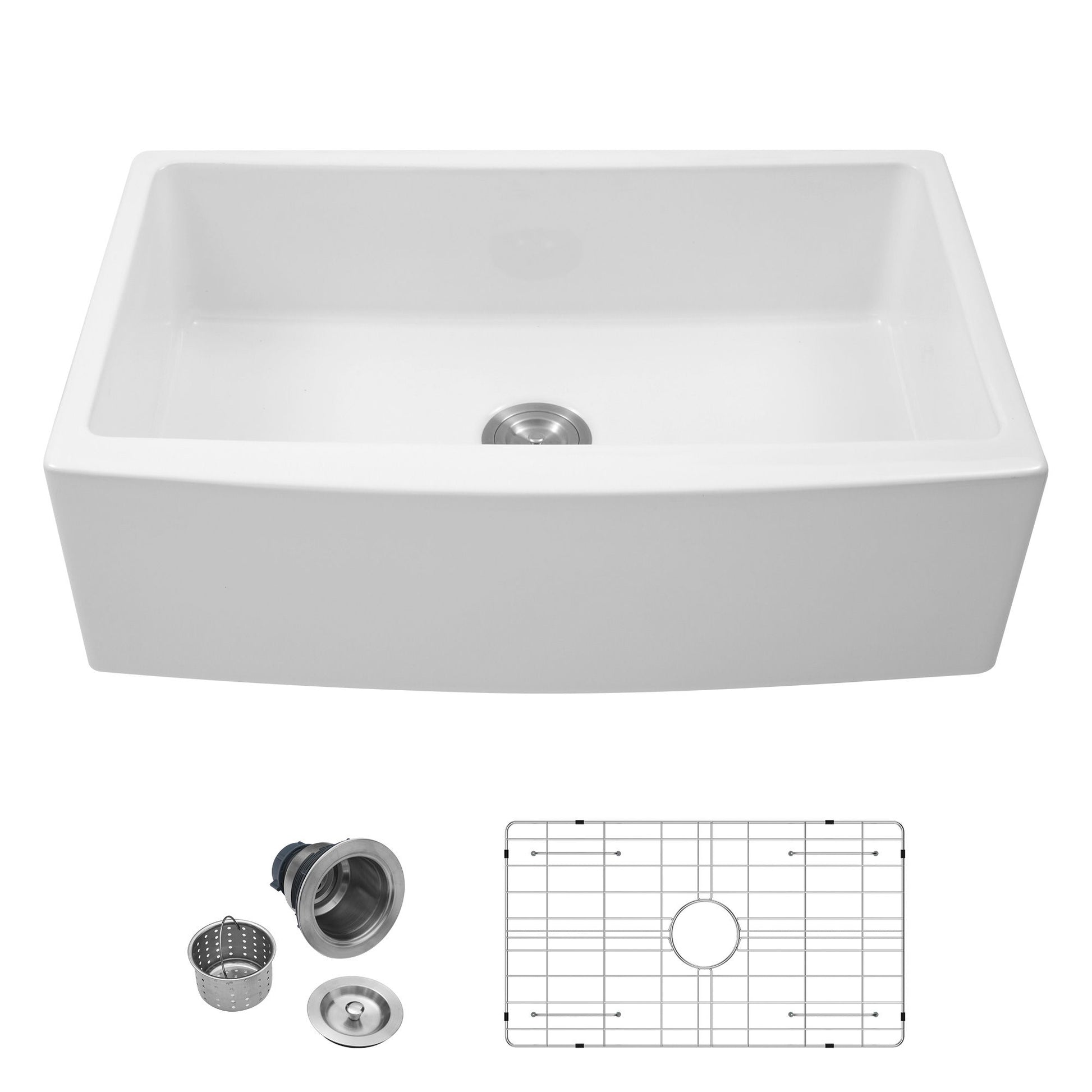 Farmhouse Sink, Apron Front Single Bowl With Arch Edge Design Daily Nest