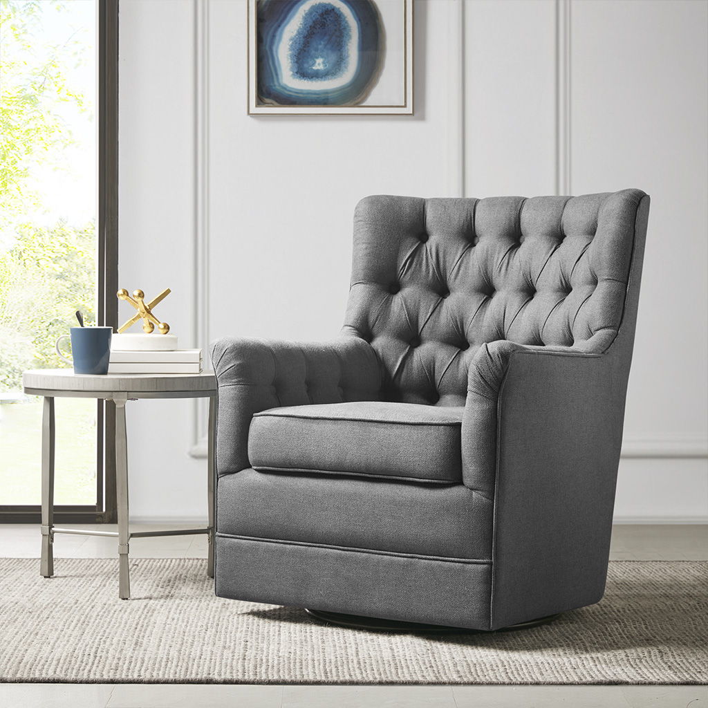 Mathis - Swivel Glider Chair - Gray