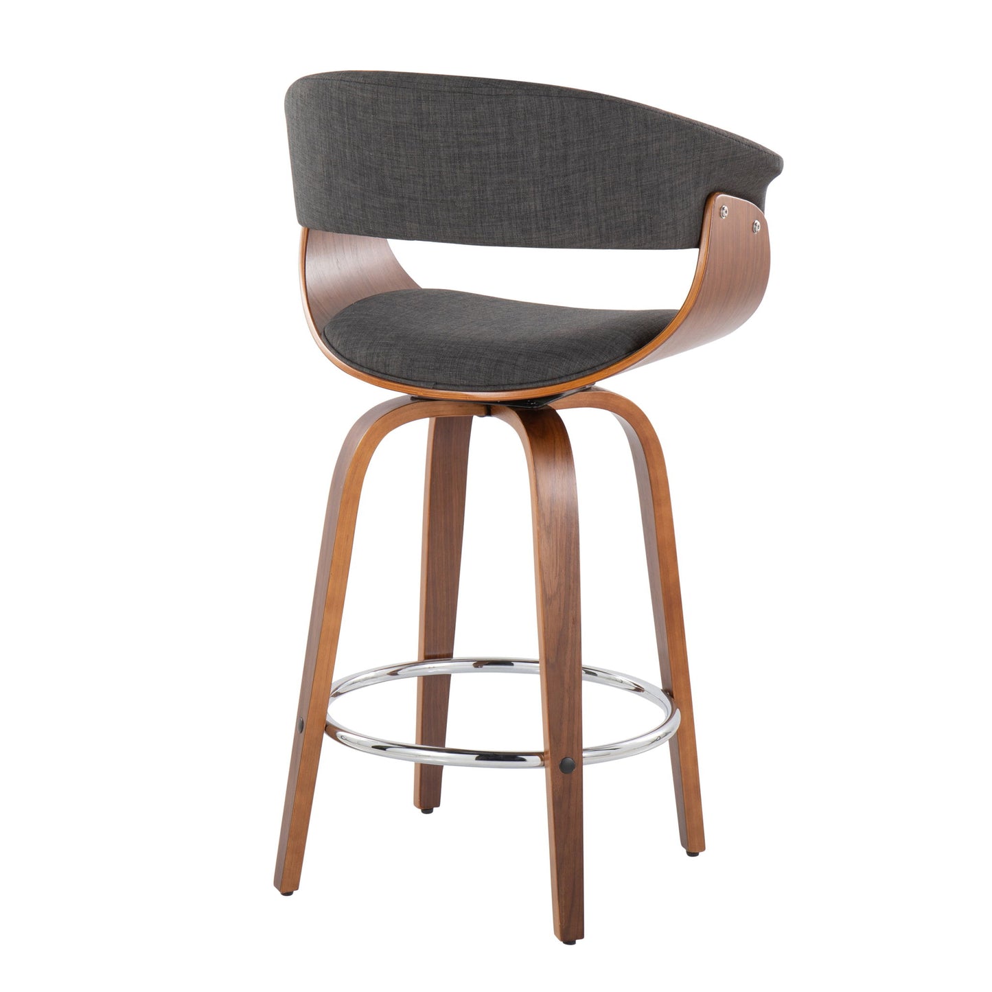 Vintage Mod - Mid Century Modern Fixed Height Counter Stool With Swivel With Round Footrest (Set of 2) Lumi Source