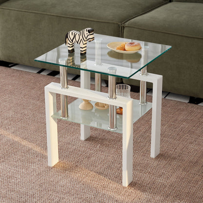 Tempered Glass Table With Storage Home Essentials