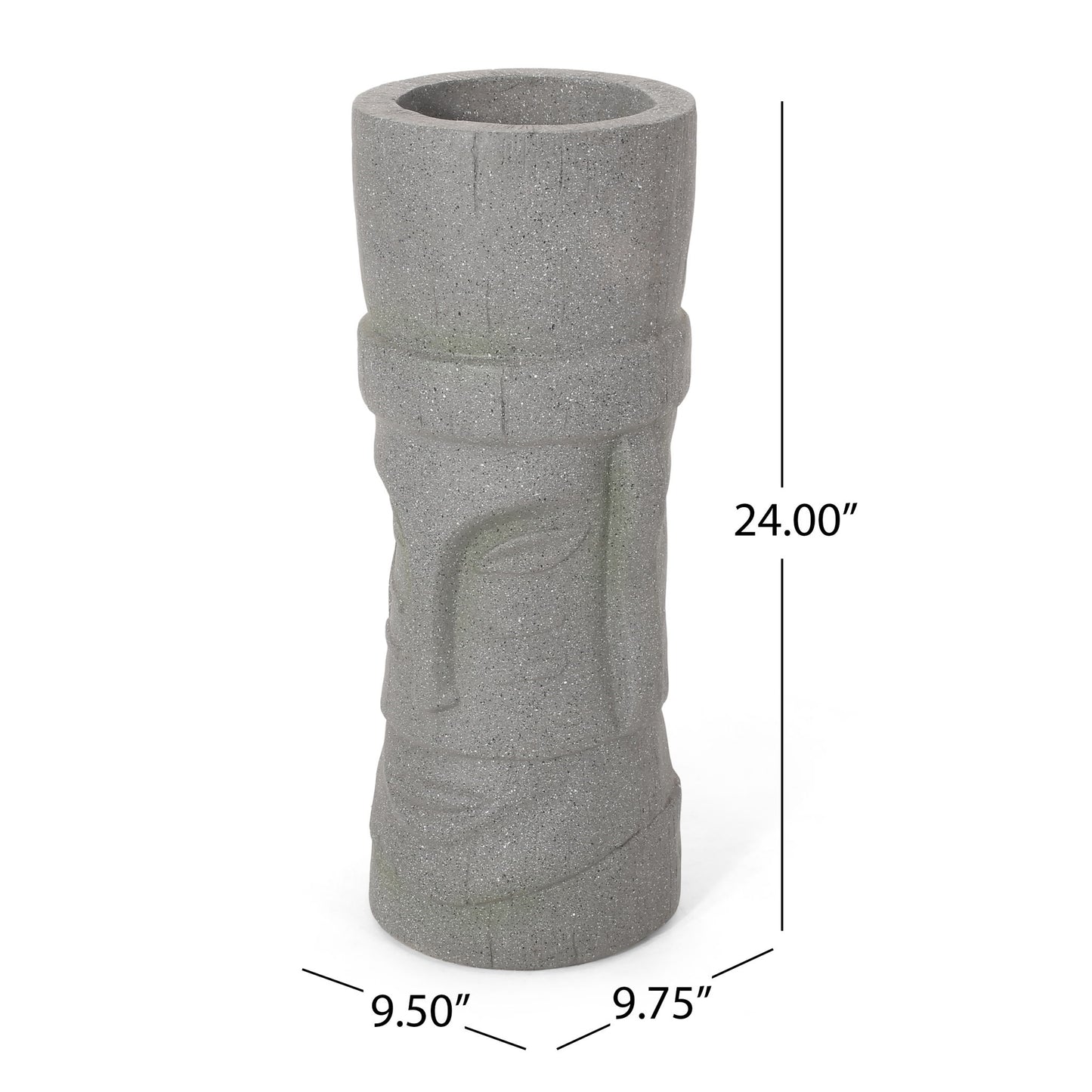 Classic Flower Planter With Magnesium Oxide Material - Stone Gray Noble House