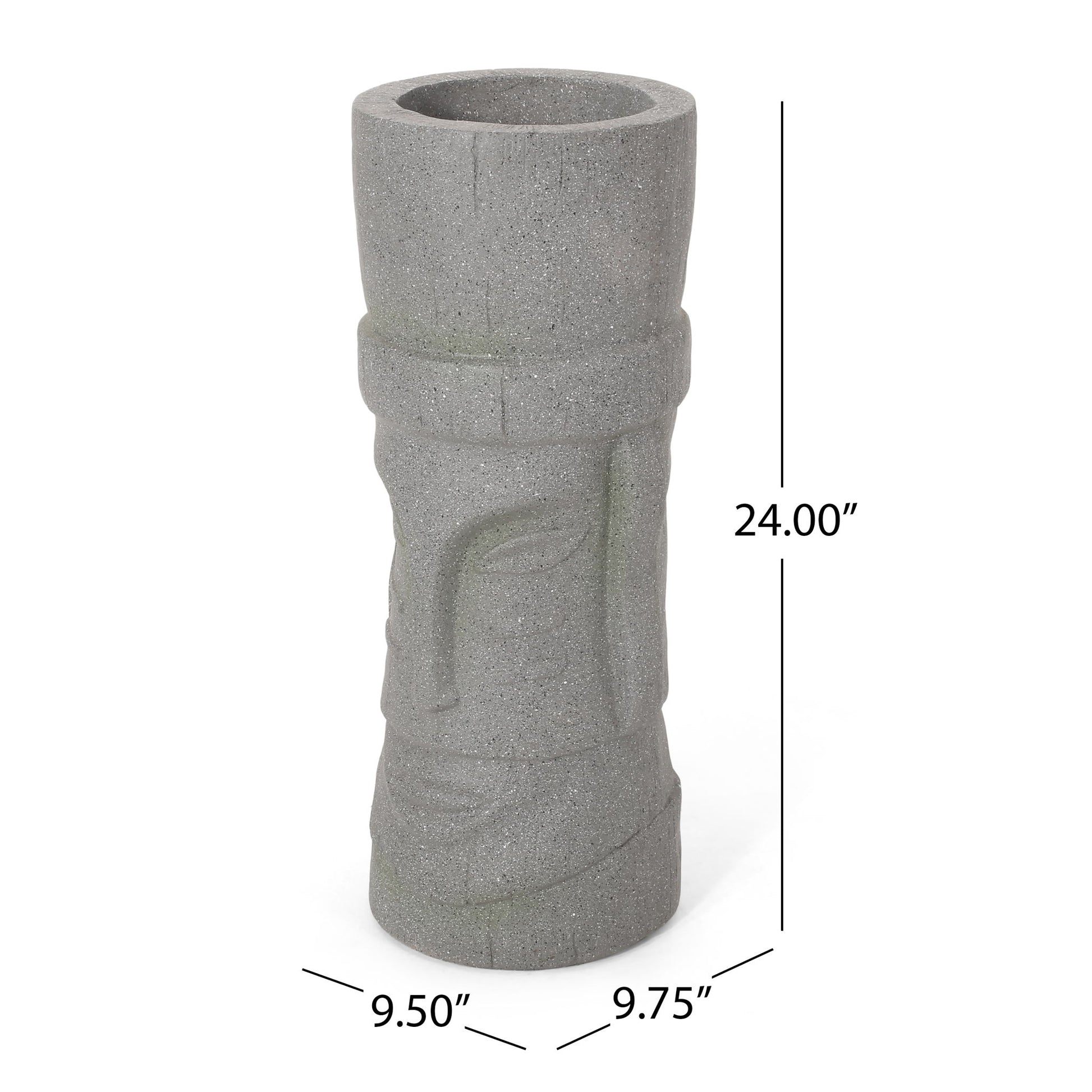 Classic Flower Planter With Magnesium Oxide Material - Stone Gray Noble House