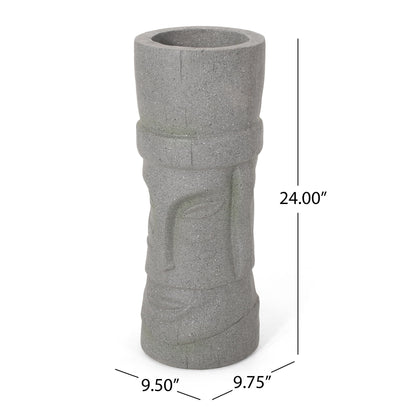Classic Flower Planter With Magnesium Oxide Material - Stone Gray Noble House