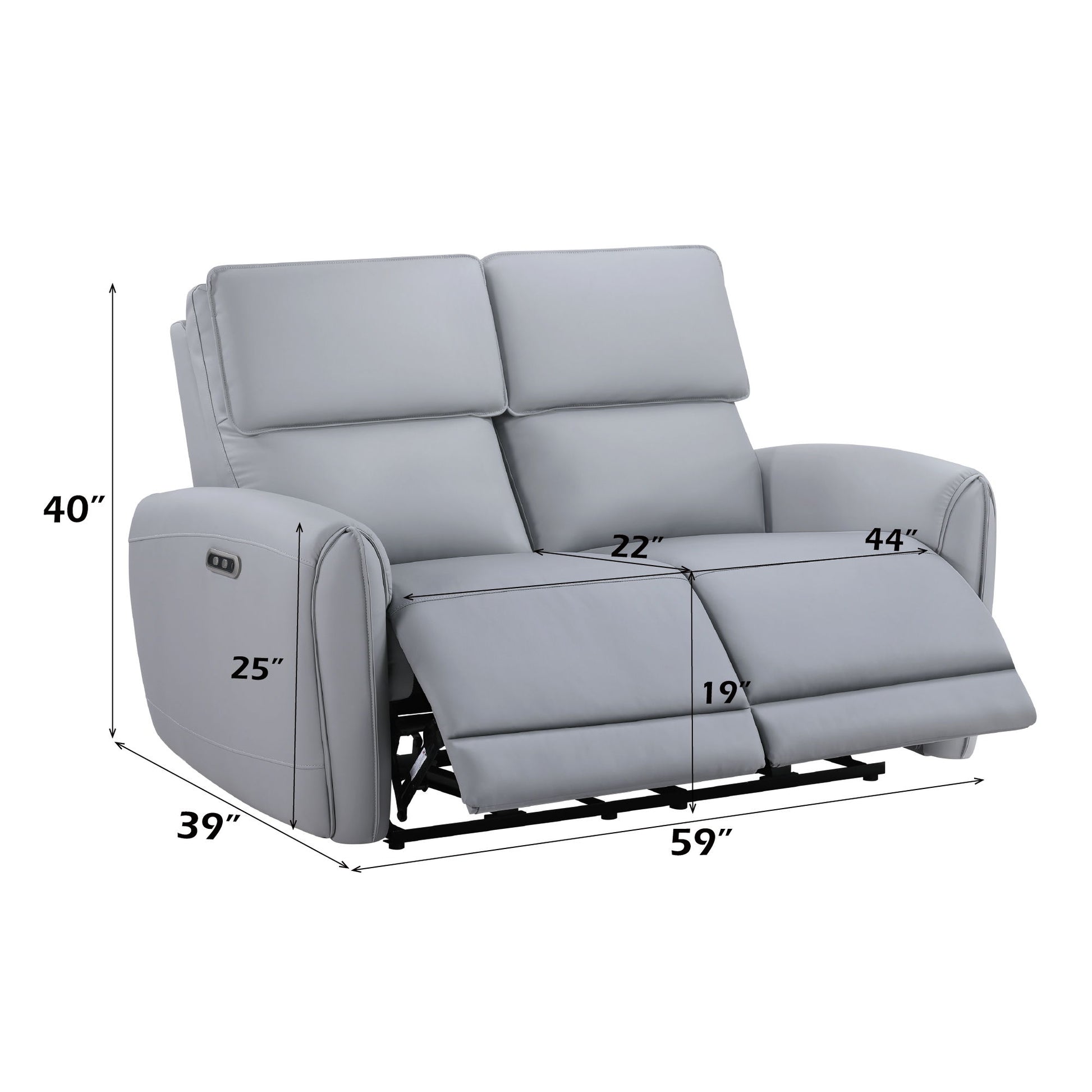 Jeromie - Power Motion Loveseat With USB Port - Gray Acme