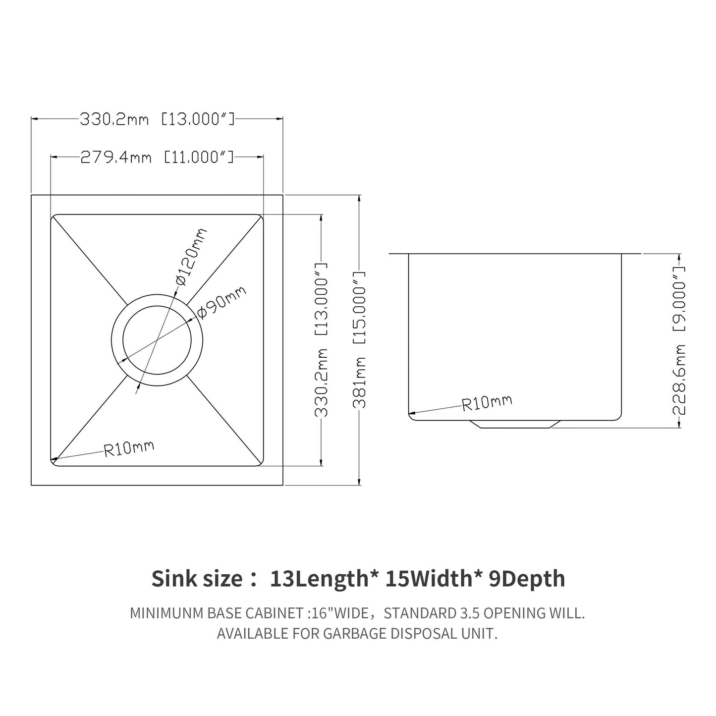 Modern Undermount Stainless Steel Kitchen Sink 16 Gauge, Deep Single Bowl Daily Nest