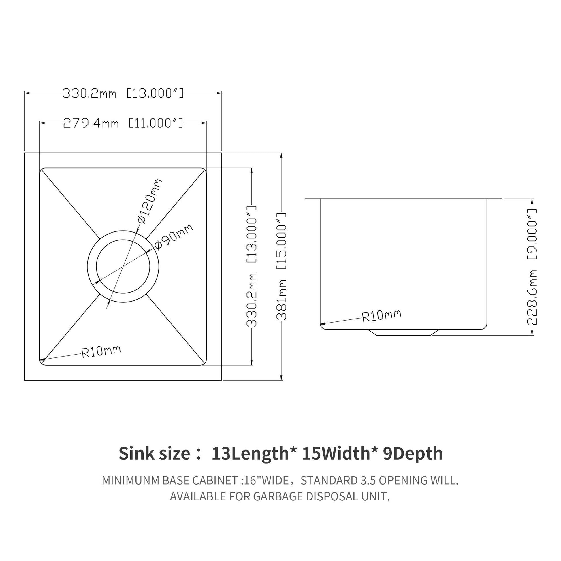 Modern Undermount Stainless Steel Kitchen Sink 16 Gauge, Deep Single Bowl Daily Nest
