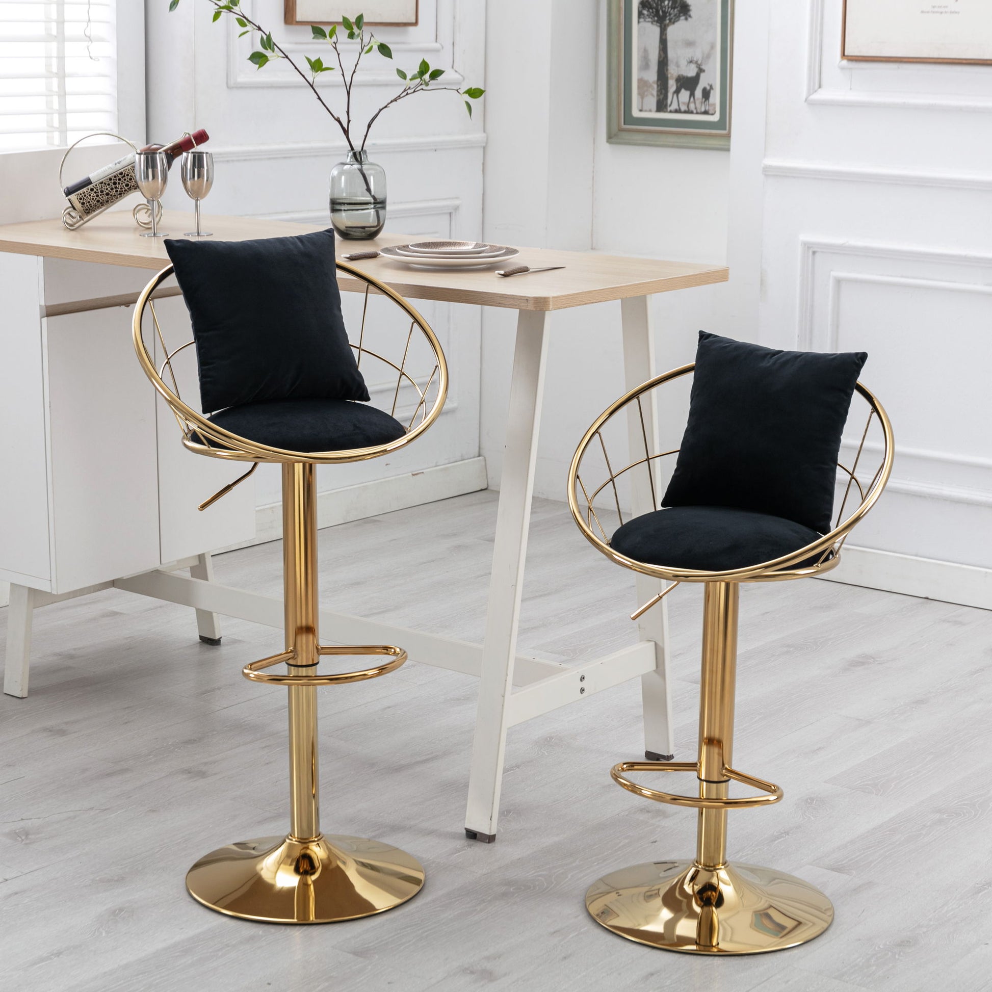 Unique Design Bar Chair, 360 Degree Rotation, Adjustable Height, Suitable For Dining Room And Bar Home Essentials