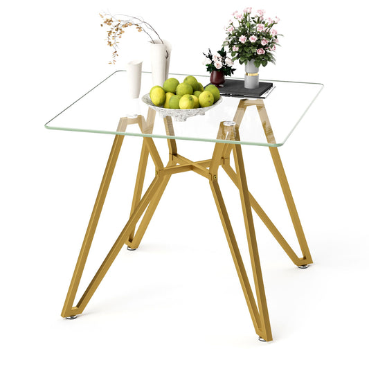 Modern Glass Dining Table With Metal Legs Home Essentials
