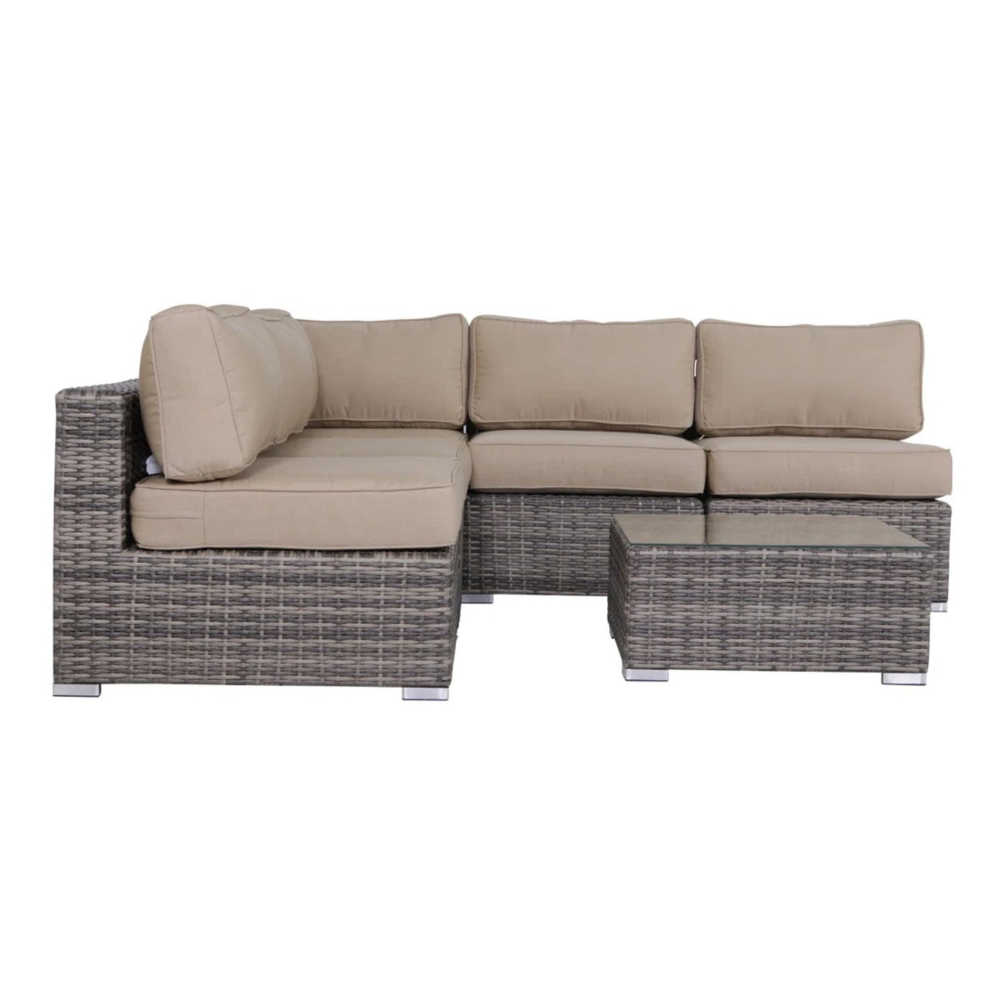 Seating Set With Cushions Handcrafted Wicker Design LSI Patio Furniture