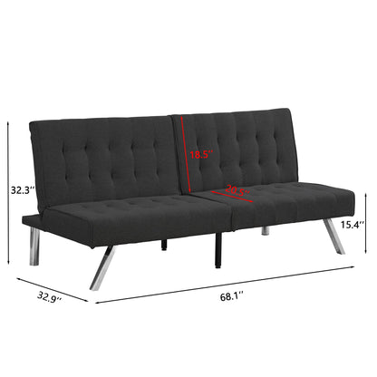 Modern Sofa Bed With Wood Frame And Stainless Legs Home Essentials
