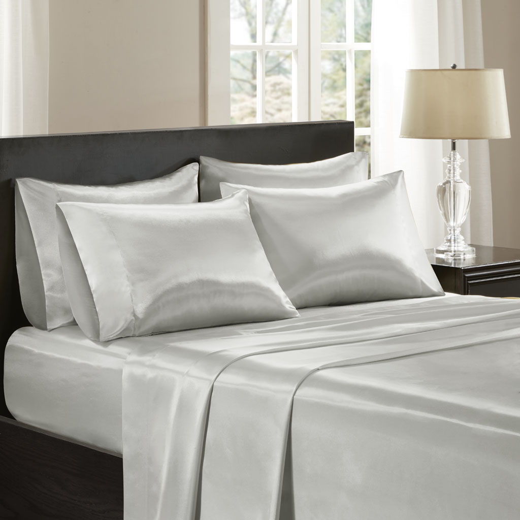 California King Wrinkle - Free Luxurious 6 Piece Sheet Set - Light Gray