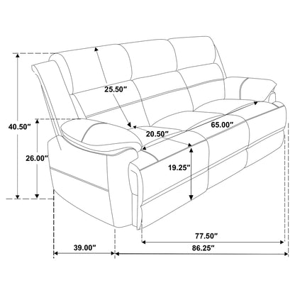 Worthington - Padded Arm Sofa - Dark Brown Furniture Max