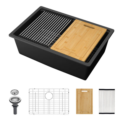 Quartz Kitchen Sink, Granite Composite Workstation Undermount Daily Nest