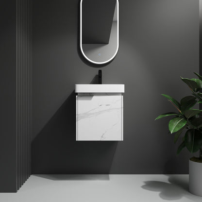Wall Mounted Bathroom Vanity With Ceramic Sink And Storage Cabinet Home Essentials