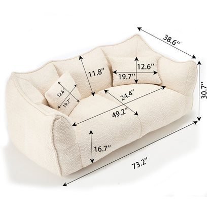 Comfortable Dual Beanbag Chair With High Resilience Foam Core For 2 People Home Essentials