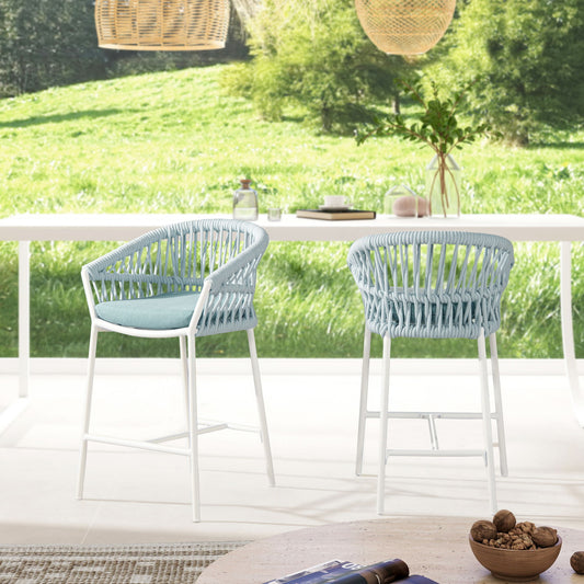Maiden - Patio Counter Stool Sunproof Olefin (Set of 2) Jennifer Taylor Home