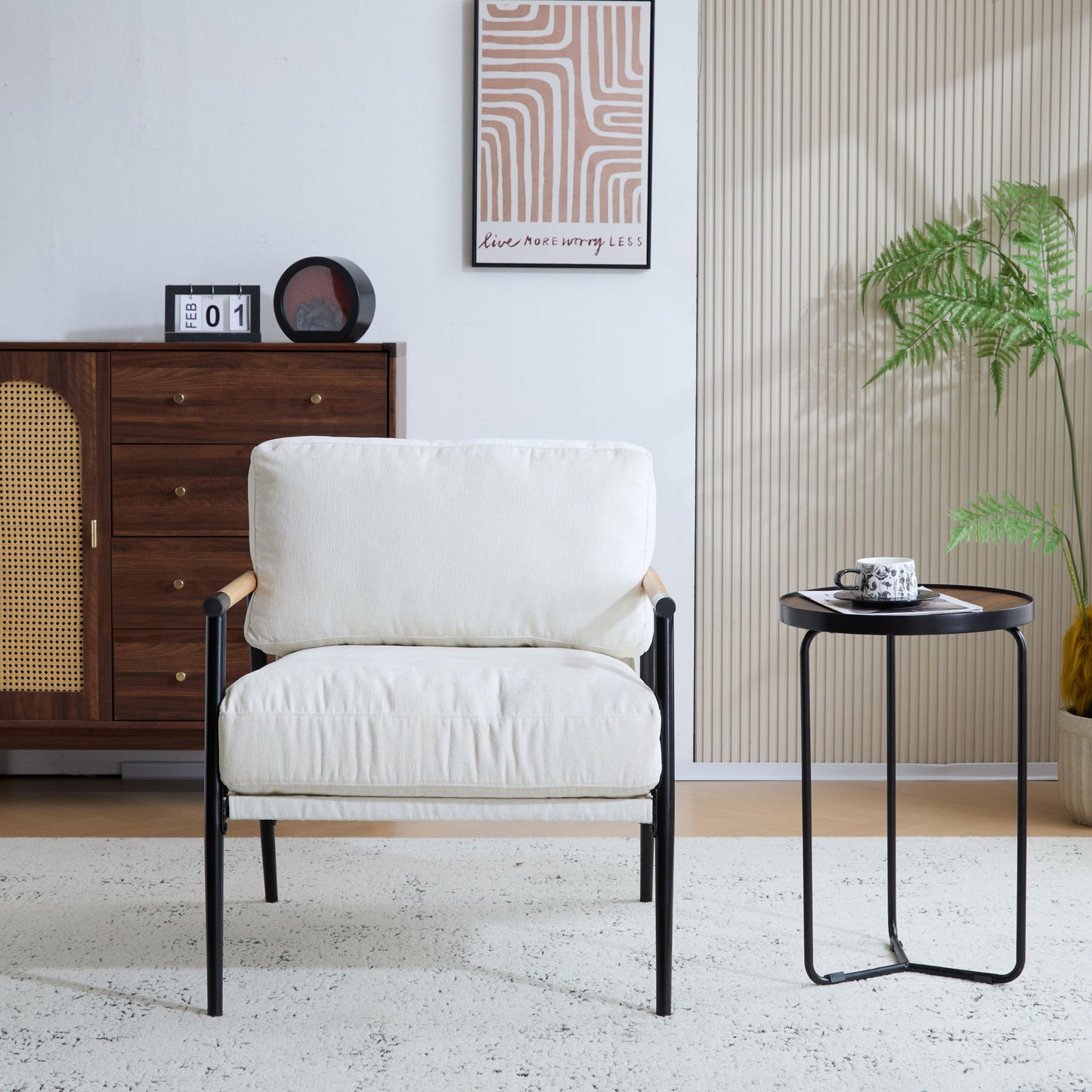 Modern Accent Chair With Cushions, Cozy Seating Noble House