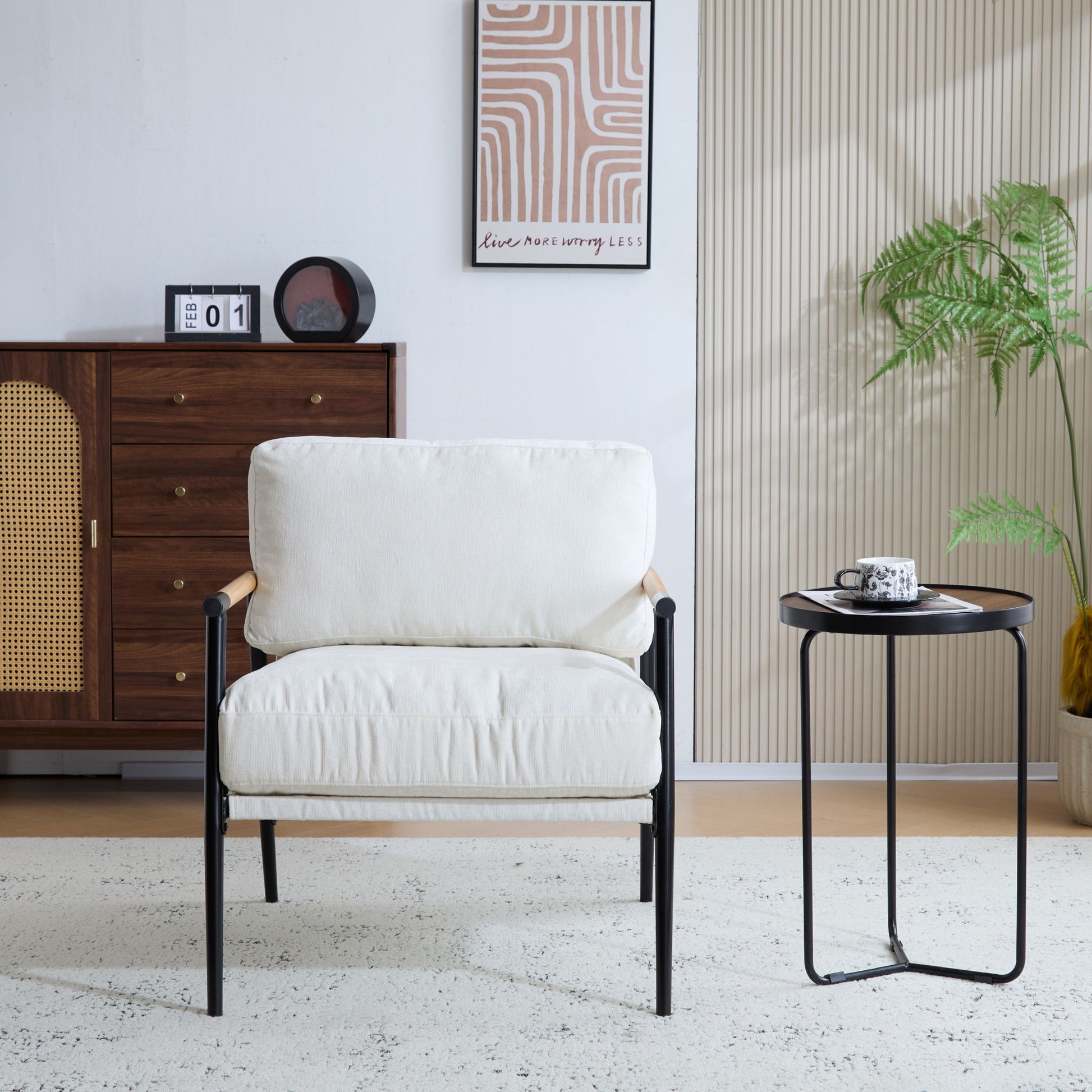 Modern Accent Chair With Cushions, Cozy Seating Noble House