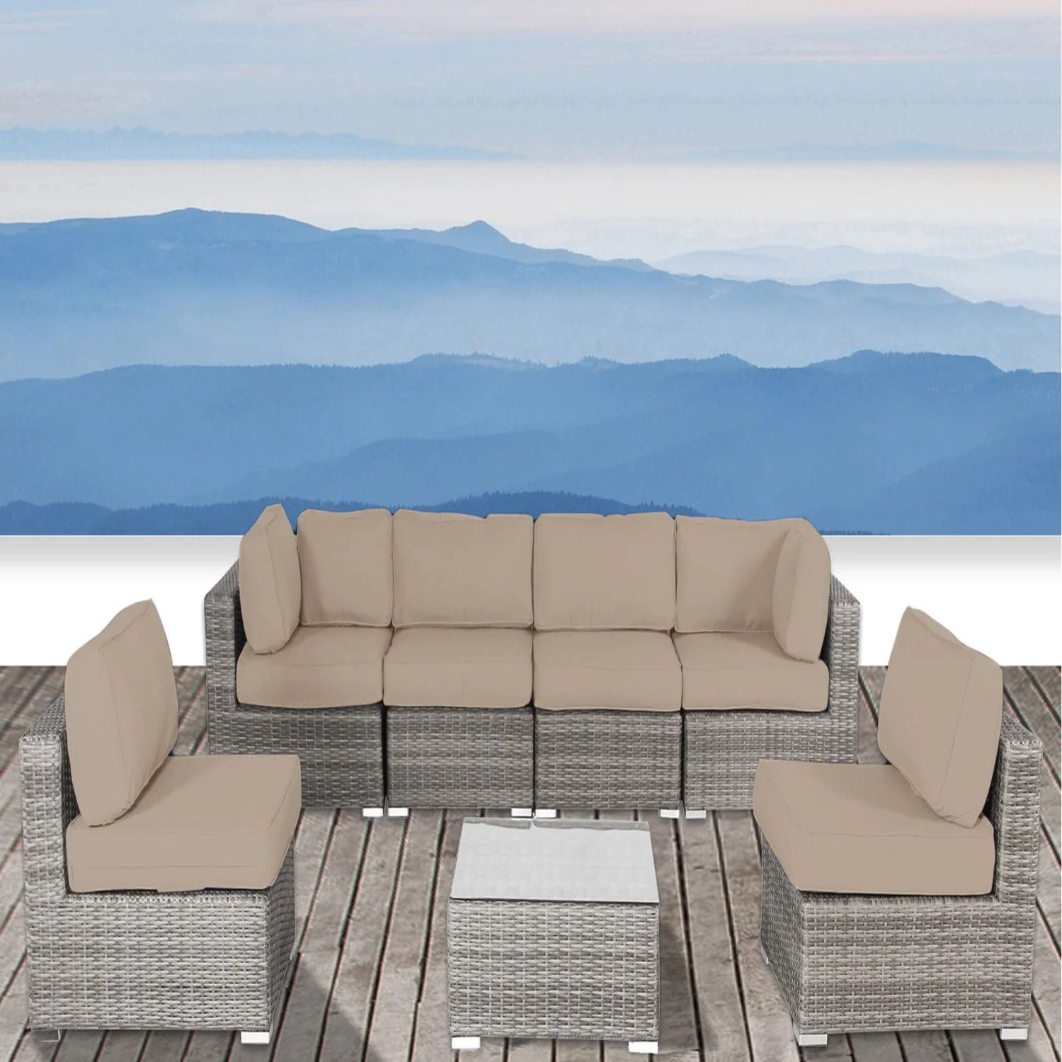 Outdoor Wicker Seating Group With Cushions LSI Patio Furniture