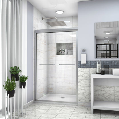 Modern Double Sliding Shower Enclosure, Tempered Glass Daily Nest