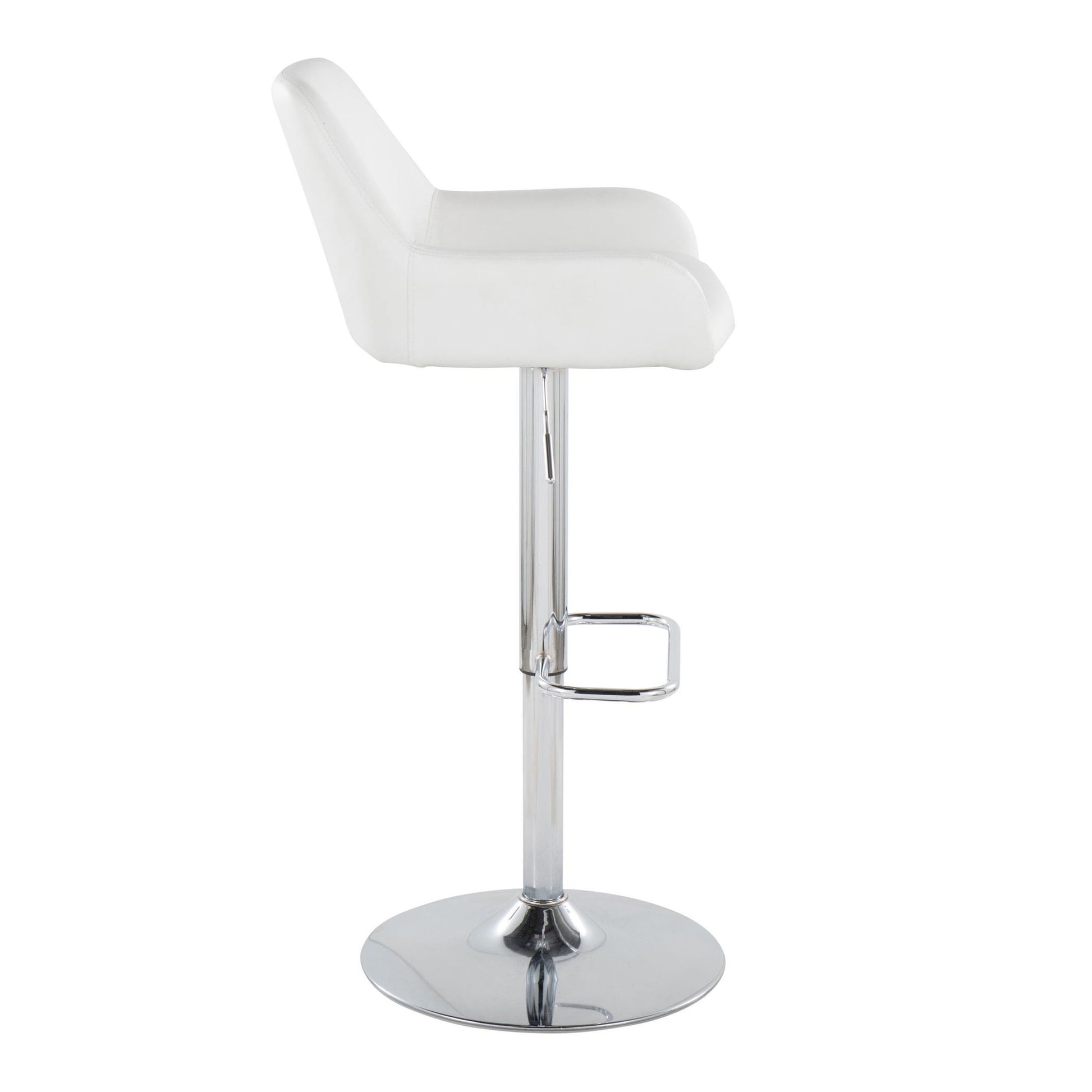 Daniella - Contemporary Adjustable Barstool With Swivel With Rounded Rectangle Footrest (Set of 2) Lumi Source