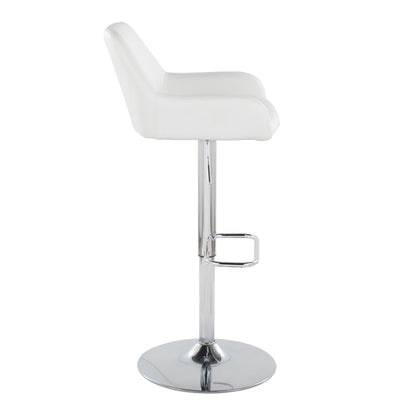 Daniella - Contemporary Adjustable Barstool With Swivel With Rounded Rectangle Footrest (Set of 2) Lumi Source