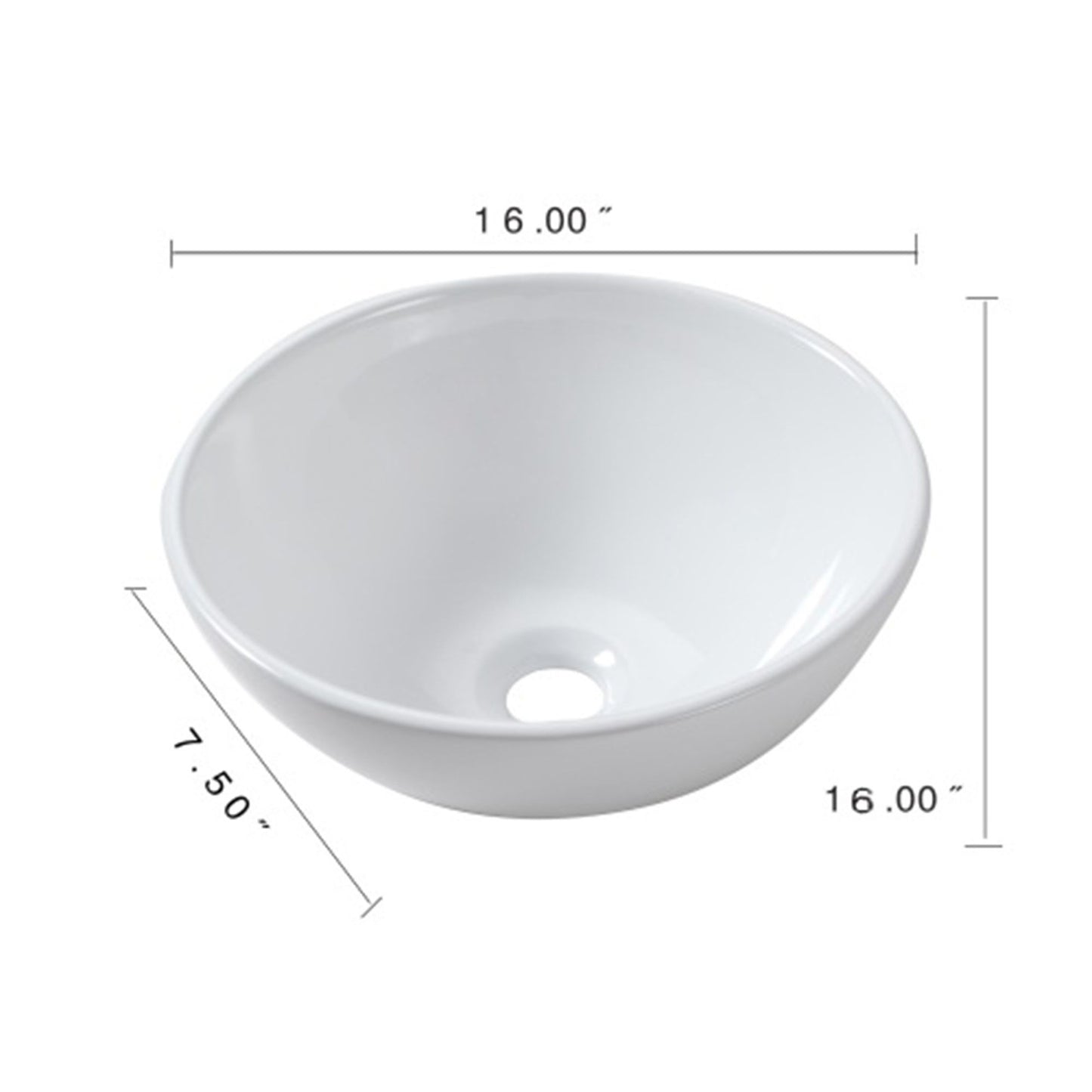 Modern Ceramic Circular Vessel Bathroom Sink Daily Nest