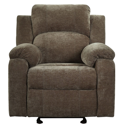 Upholstered Manual Recliner Chair With 3 Adjustable Backrest Positions Noble House