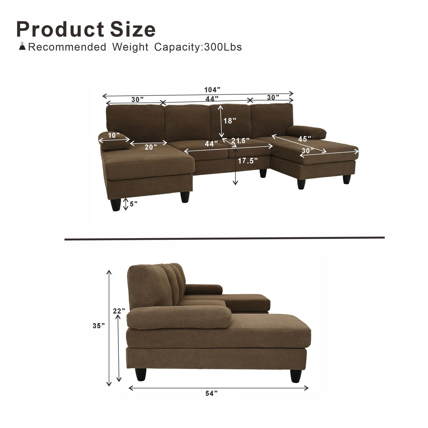 U-Shaped Sofa With Dual Chaise Home Essentials