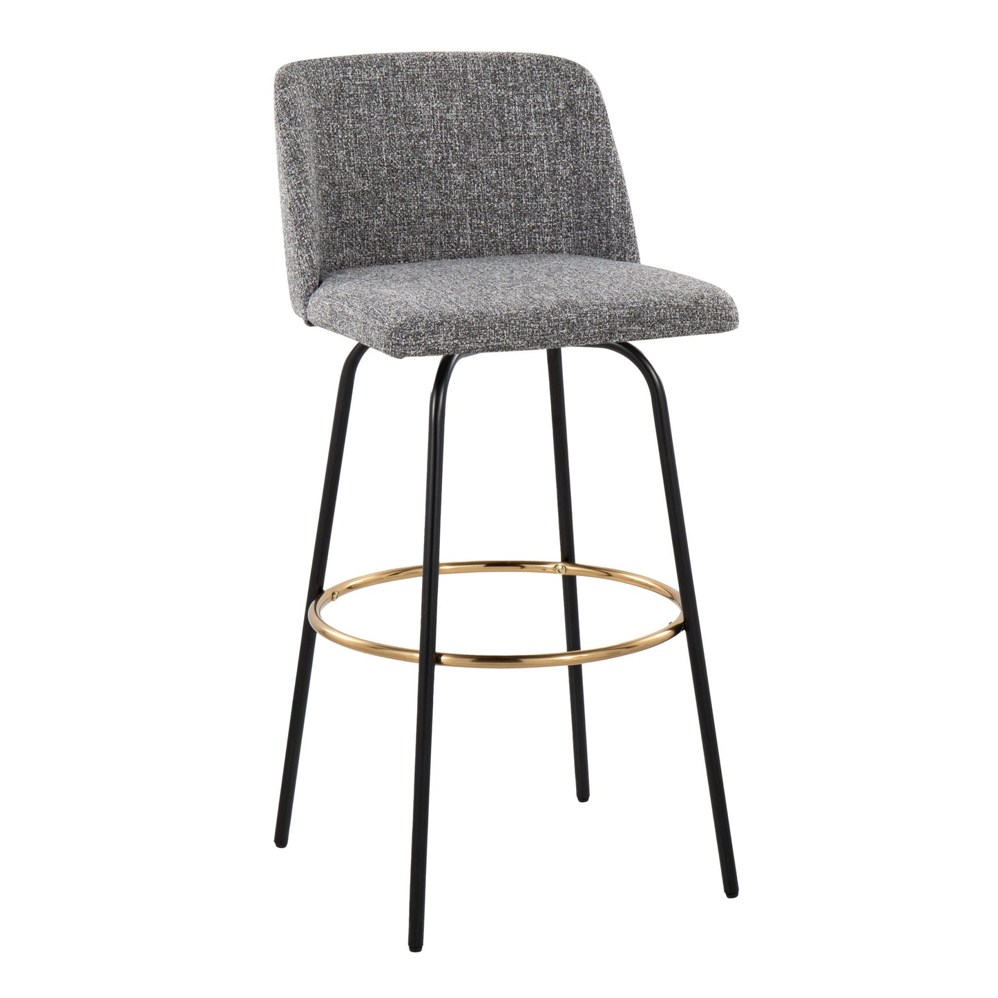 Toriano - Contemporary Fixed Height, Barstool With Swivel & Round Footrest (Set of 2) Lumi Source