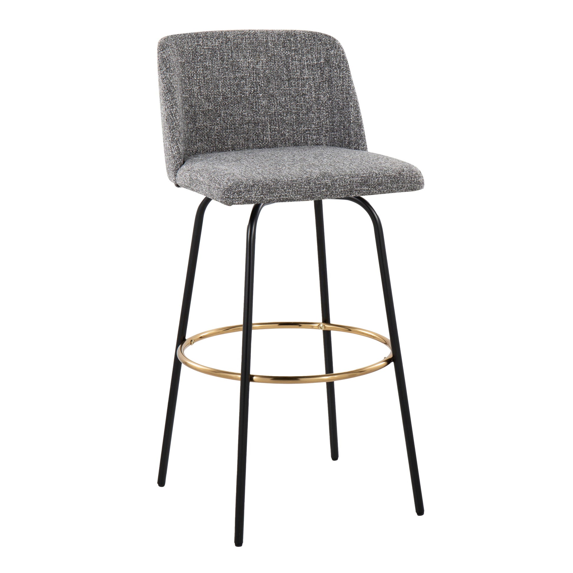 Toriano - Contemporary Fixed Height, Barstool With Swivel & Round Footrest (Set of 2) Lumi Source