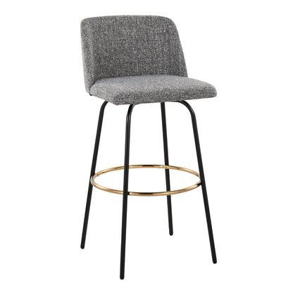 Toriano - Contemporary Fixed Height, Barstool With Swivel & Round Footrest (Set of 2) Lumi Source