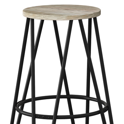Simeon - Multifunctional Metal Stool With Wood Seat Simpli-Home
