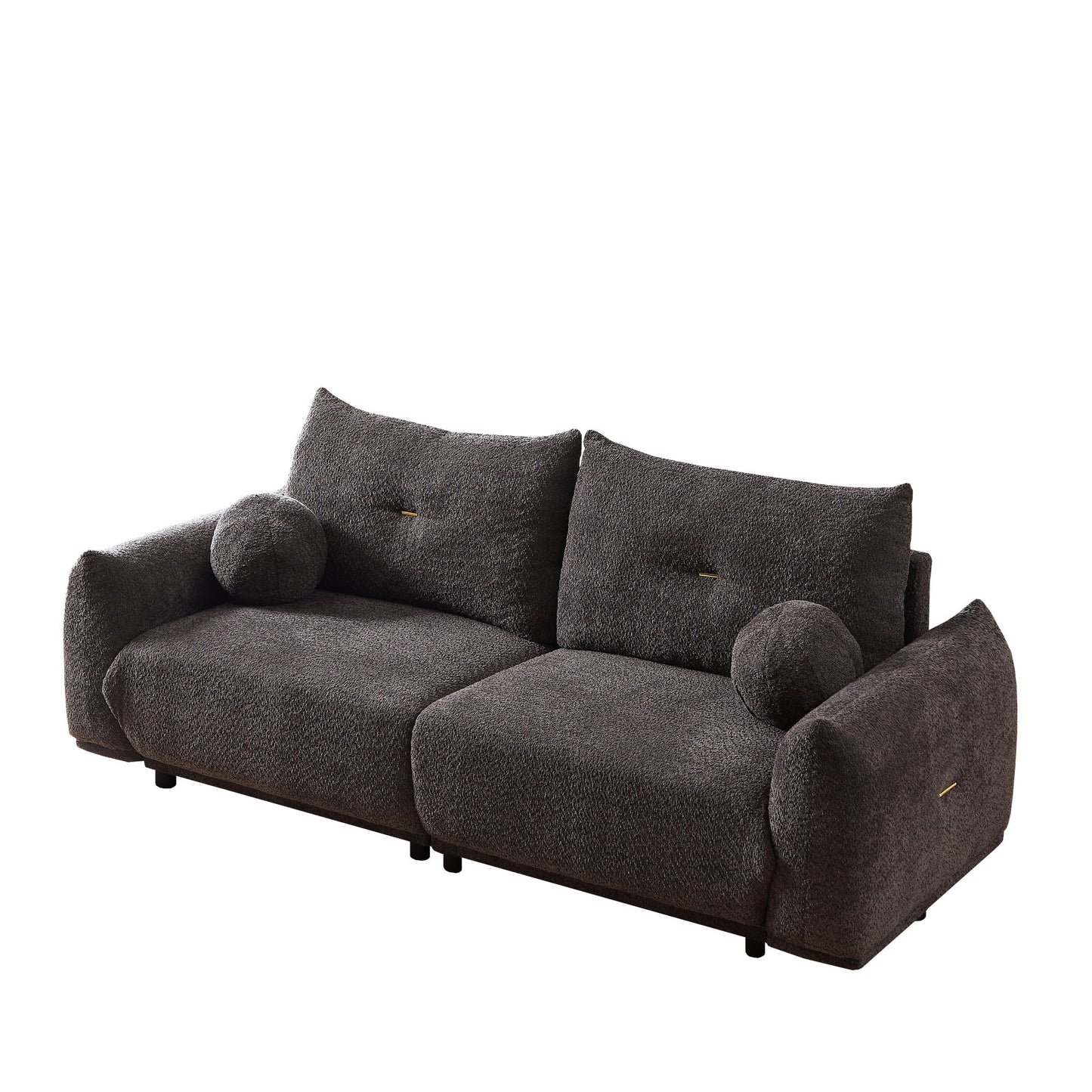 2 Seater Cushion Sofa With 2 Cushions And 2 Ball Pillows Home Essentials