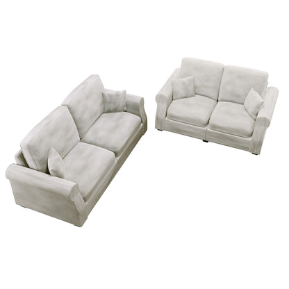Contemporary 2 Piece Sofa Set With Matching Pillows Home Essentials