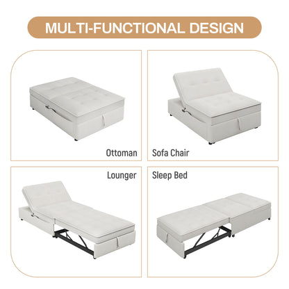 4 In 1 Sofa Bed, Chair Bed, Multi-Function Folding Ottoman Bed With Storage Pocket And USB Port For Small Room Apartment, Living Room, Bedroom, Hallway