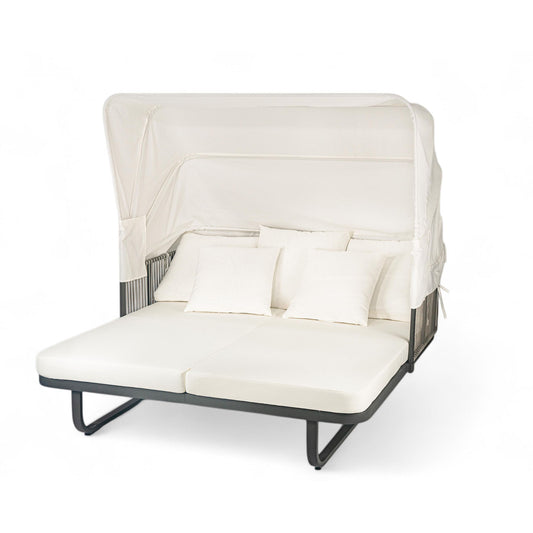Outdoor Patio Rattan Daybed With Detachable Pillows Hearth and Haven