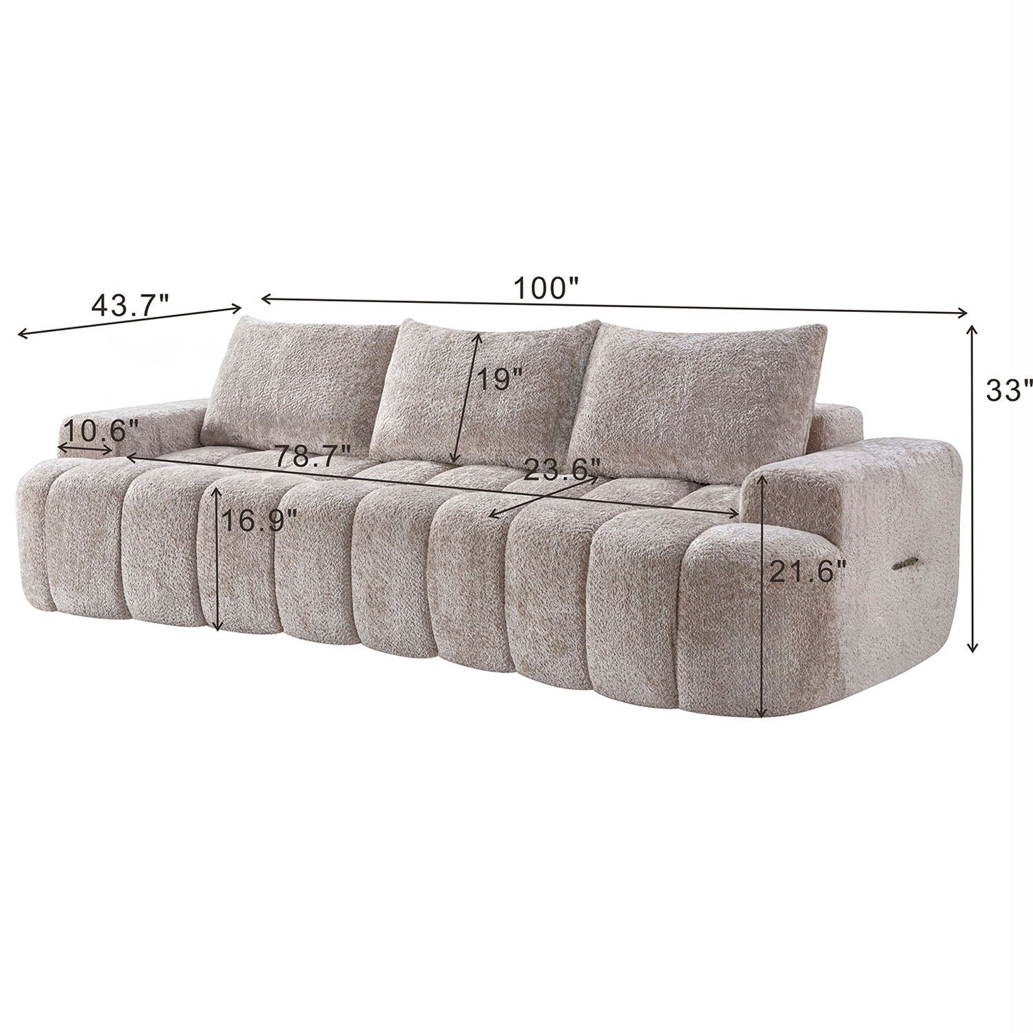 Extra Large Curved Front Compressed Sectional Sofa Home Essentials
