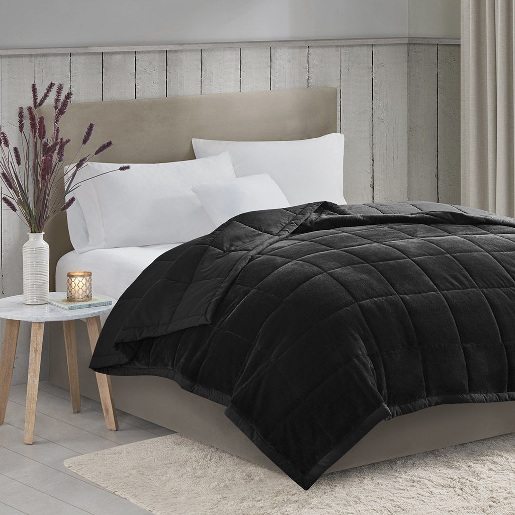 Coleman - King Reversible HeiQ Smart Temperature Down Alternative Blanket - Black