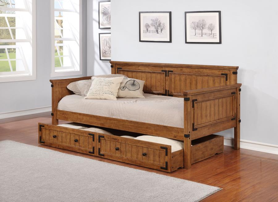 Oakdale - Wood Twin Daybed with Trundle - Rustic Honey Coaster Fine Furniture