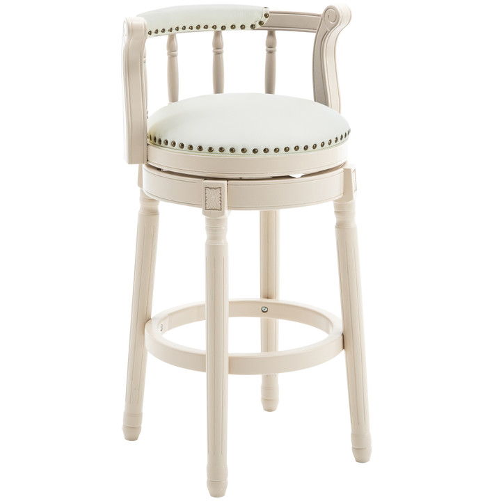 Leather Wooden Bar Stool Home Essentials