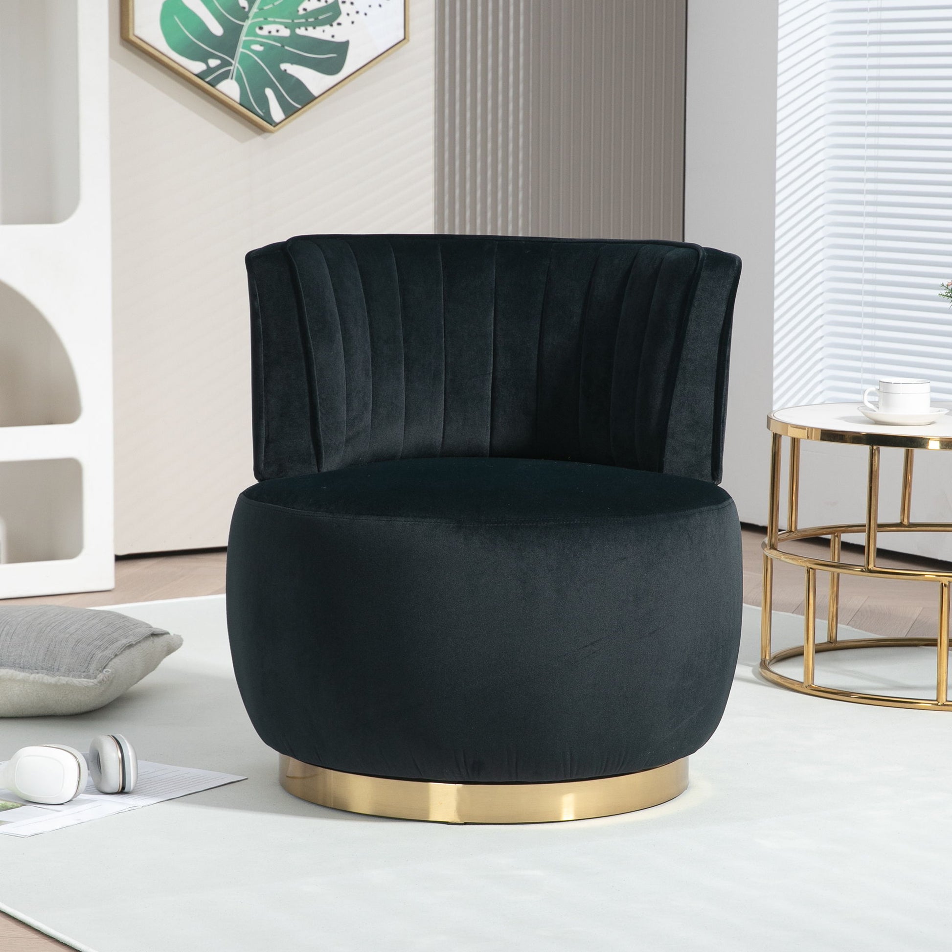 360 Degree Swivel Cuddle Barrel Accent Sofa Chair Home Essentials