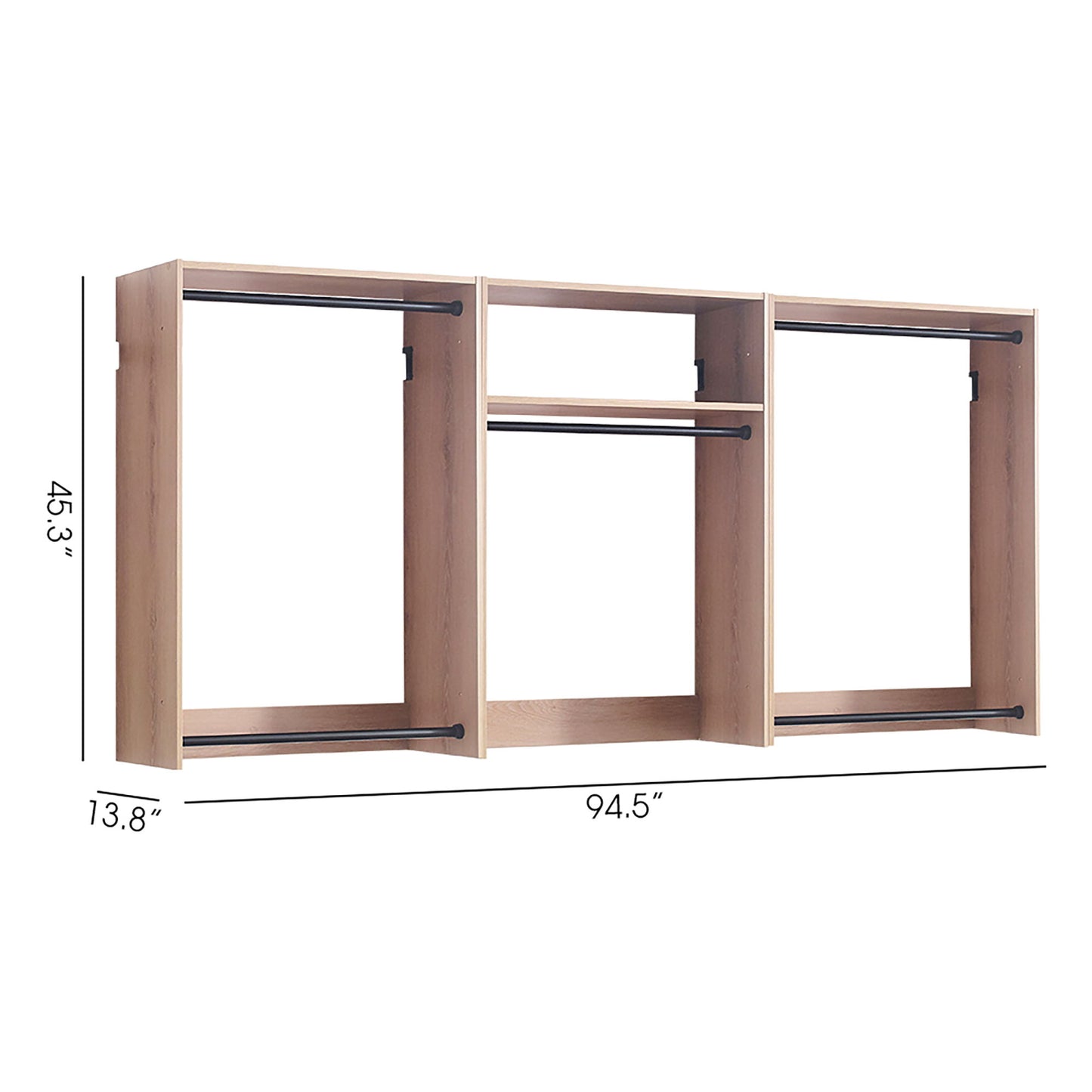 Devi - Wall Mounted Wood Closet System & Modular Design Daily Nest